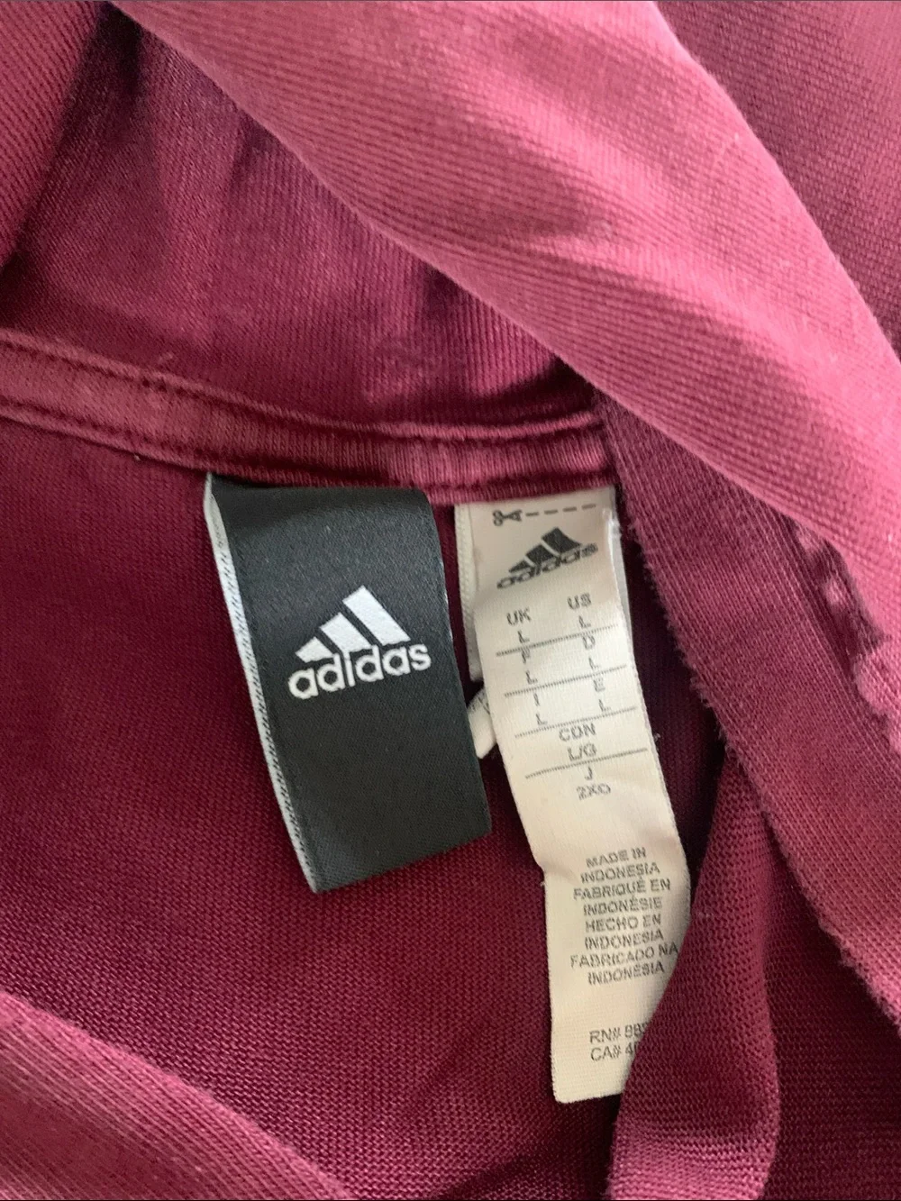 adidas Men's Maroon Crewneck Hoodie with Logo